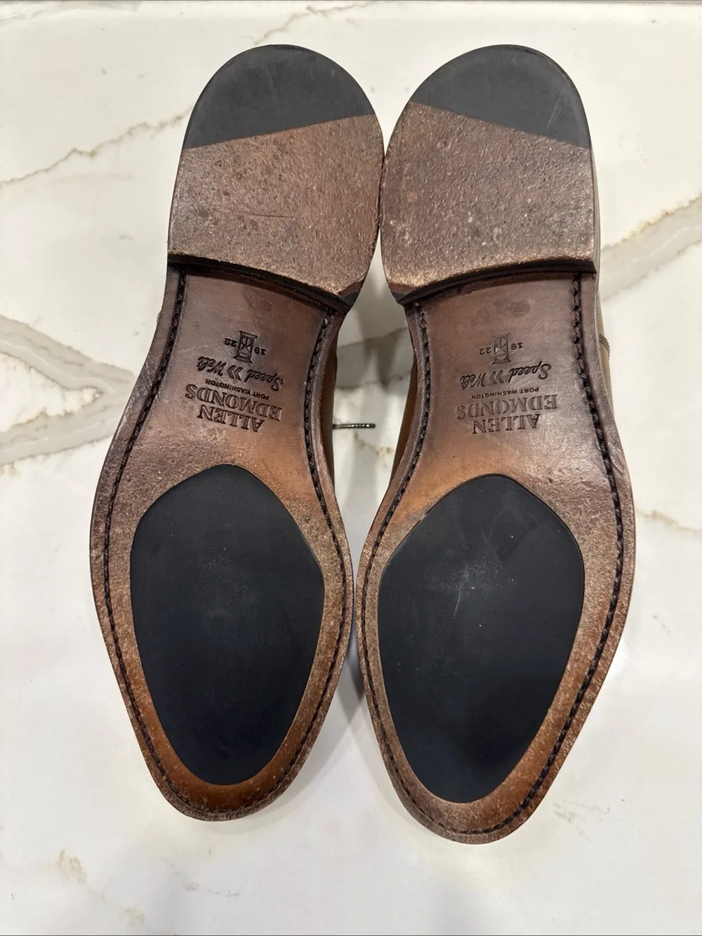 Allen Edmonds Park Avenue Brown Soffiano Cap-Toe Oxford Dress Shoes Sz 9 D
